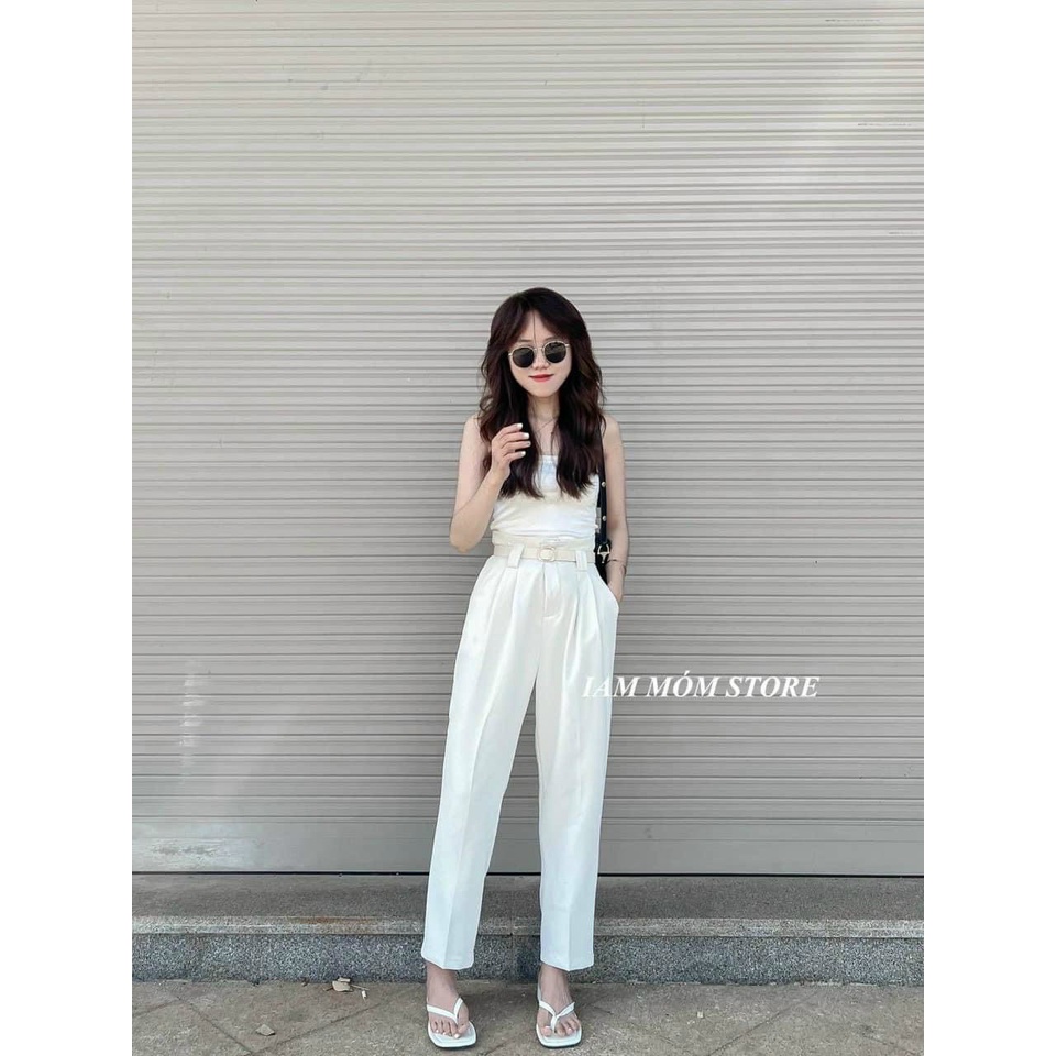 Quần tây nữ baggy 257 chiết ly eo kèm đai thời trang  20003931