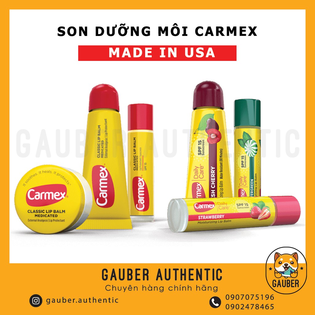 SON DƯỠNG MÔI CARMEX LIP BALM ĐỦ CÁC LOẠI