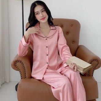 Đồ Bộ Pyjama Đồ Mặc Nhà Gấm Cao Cấp Quần Dài Tay Dài Hàng Có Size🎀Giảm 10K Đơn 200K