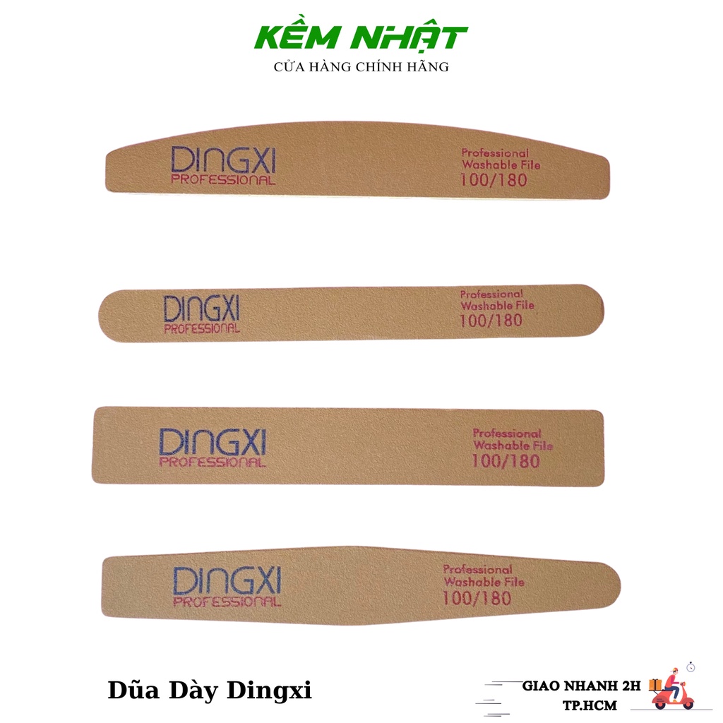 Dũa Móng Tay DINGXI Nhám Da Bò Nâu Vàng Độ Nhám 100/180 - Dũa Móng Nail
