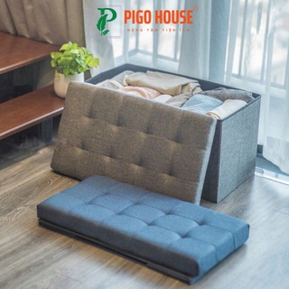 Thùng đựng đồ chơi quần áo vải Oxford 600D có nắp PIGO ghế ngồi cao cấp cứng cáp hàng xuất khẩu