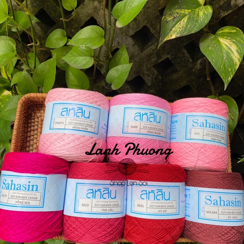 Sợi SAHASIN 200gram Thái Lan, Sợi Thái 0.8mm Đan Móc Váy Đầm Mùa Hè, Áo Dài