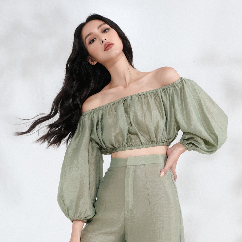 Áo croptop tay bồng 2NDDATE TOP028O