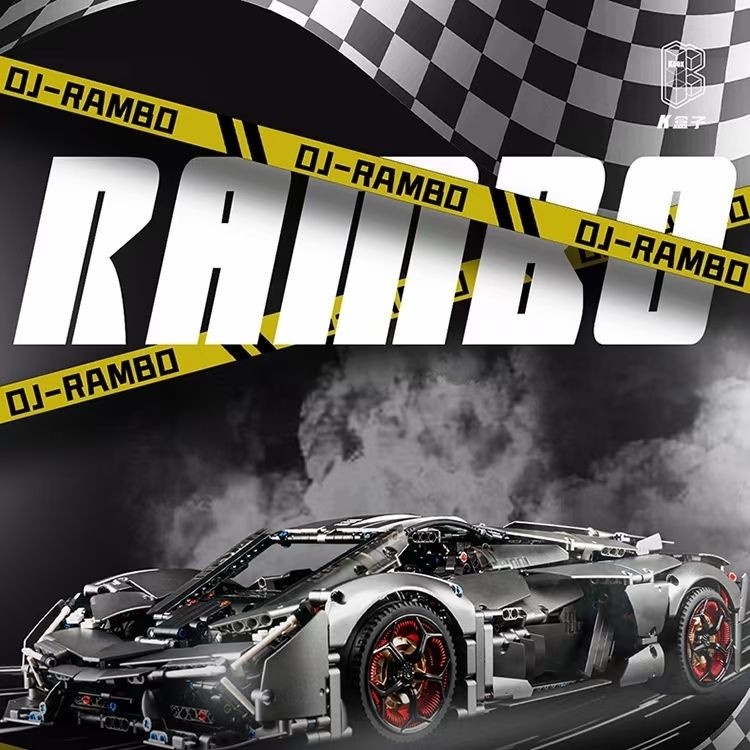 Đồ chơi Lắp ráp mô hình Technic 100246B siêu xe DJ-RAMBORGHINI MÀU ĐEN