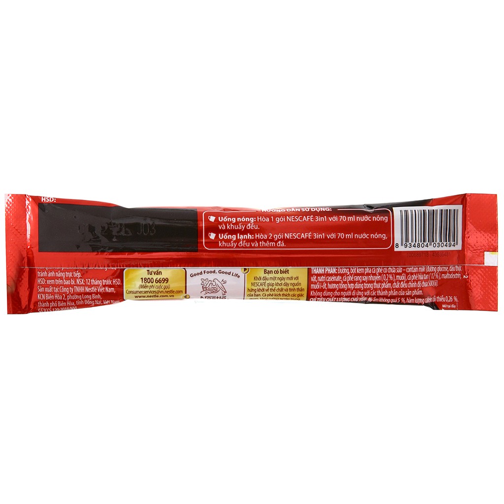 Cà phê sữa NesCafé 3 in 1 đậm đà hài hòa 340g ( 20 gói x 17g ) | BigBuy360 - bigbuy360.vn