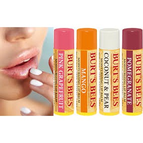 Son dưỡng môi sáp ong 100% hữu cơ thiên nhiên Burt's Bees Moisturizing Lip Balm organic an toàn cho bà bầu và trẻ em