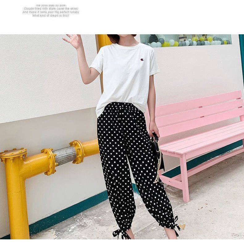 Quần ống rộng Họa Tiết Chấm Bi Thời Trang Dành Cho Nữ