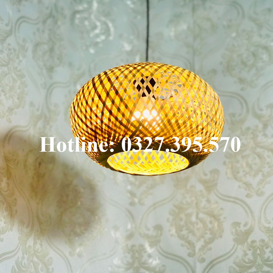 Trao Đèn Cầu 1 Lớp - Đèn Mây Tre