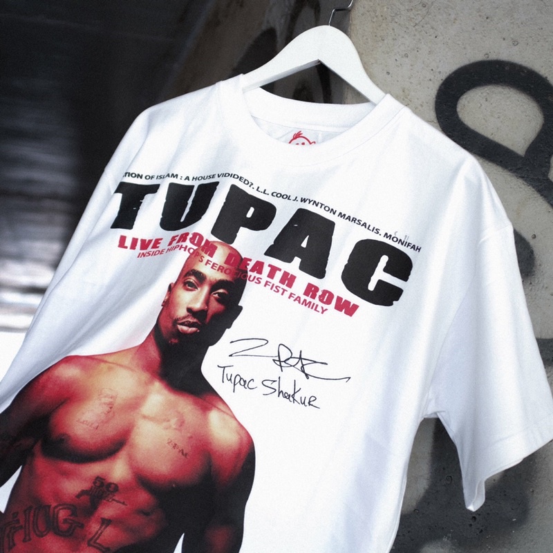 BLANK | Áo Thun 2PAC Tay Lỡ Unisex - Đen/Trắng Cổ Tròn