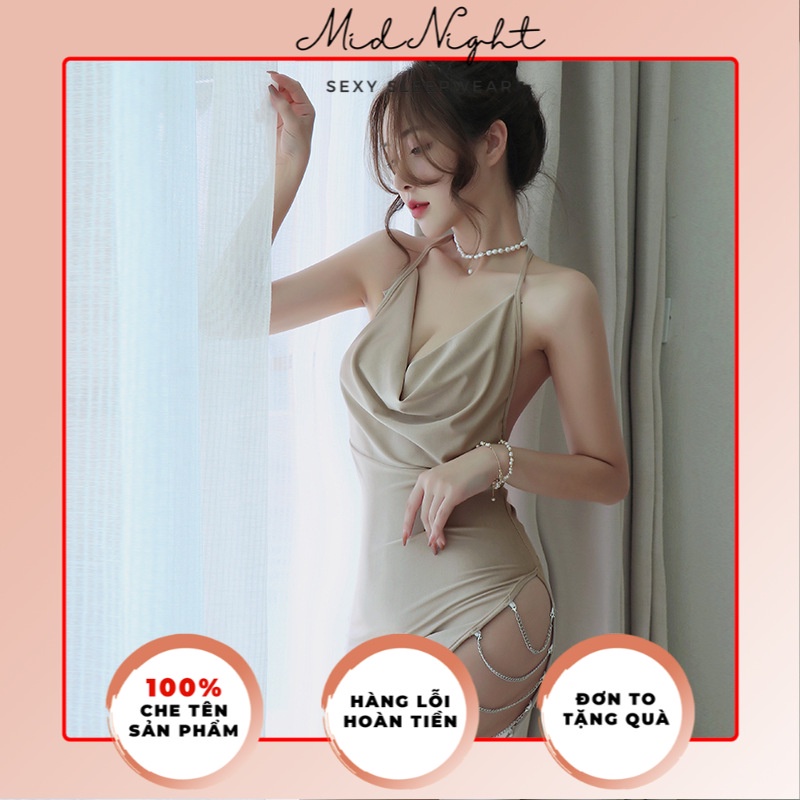 Váy Ngủ Sexy Gợi Cảm Cho Nữ Phong Cách Luxury - Đồ Lót Quyến Rũ Chất Liệu Ren Xuyên Thấu Khiêu Gợi Mid Night Sexy