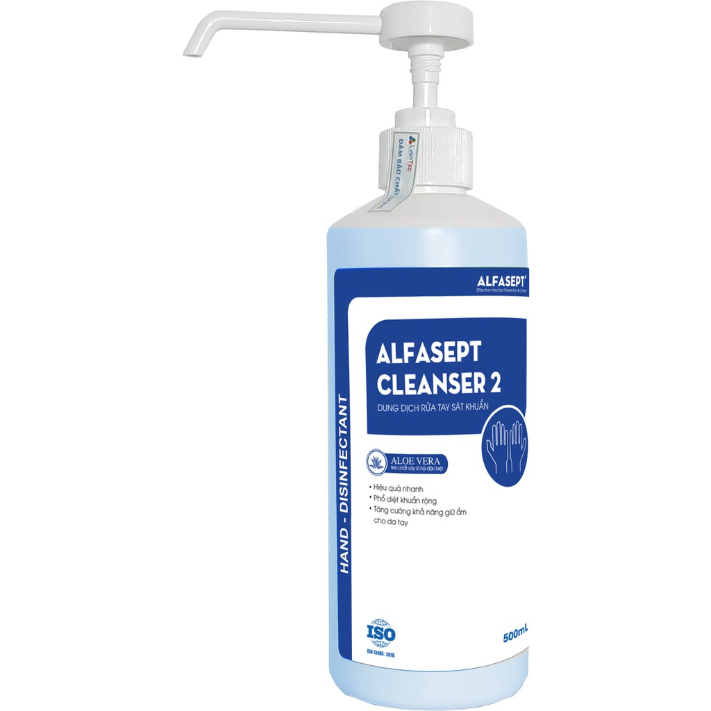 Dung dịch rửa tay diệt khuẩn Alfasept Cleanser 2 500ml (Xà phòng cần rửa lại với nước) | WebRaoVat - webraovat.net.vn