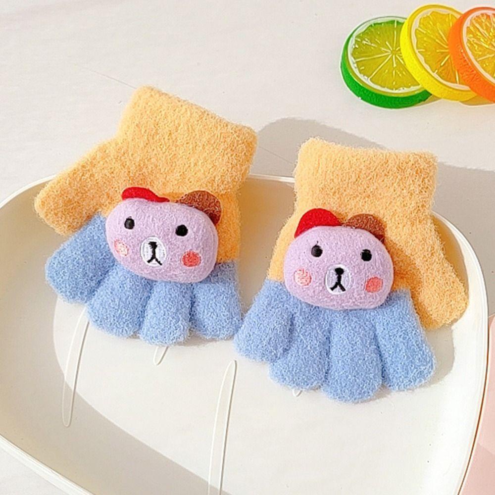 Đôi Găng Tay Giữ Ấm Hình Gấu Hoạt Hình Cho Bé 0-3 Tuổi