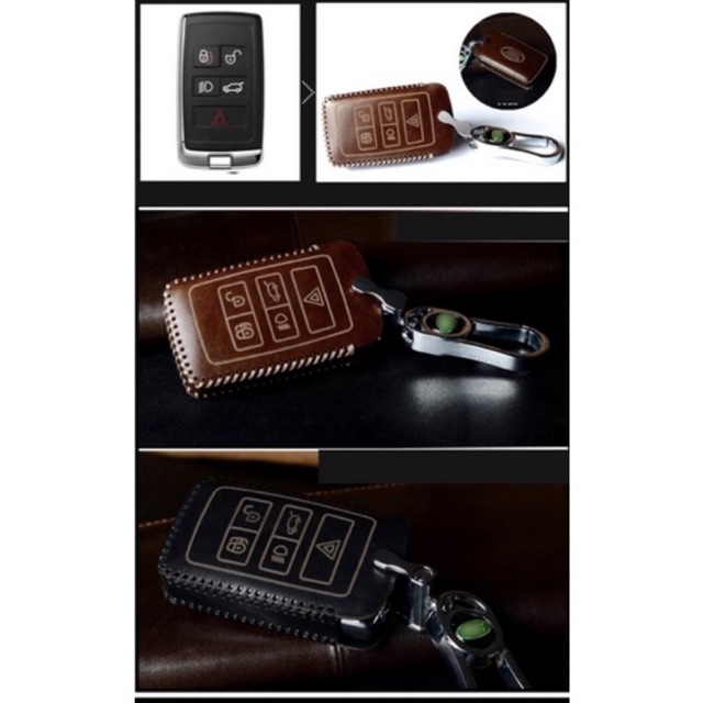 Bao da bọc chìa khoá Range Rover, Land Rover da bò thật khâu tay