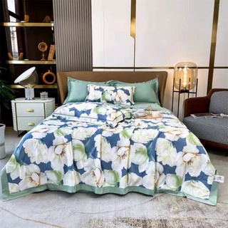 Bộ Chăn Ga Gối 5 Món Lụa Thái, Chăn Lụa Thái Mềm Mát