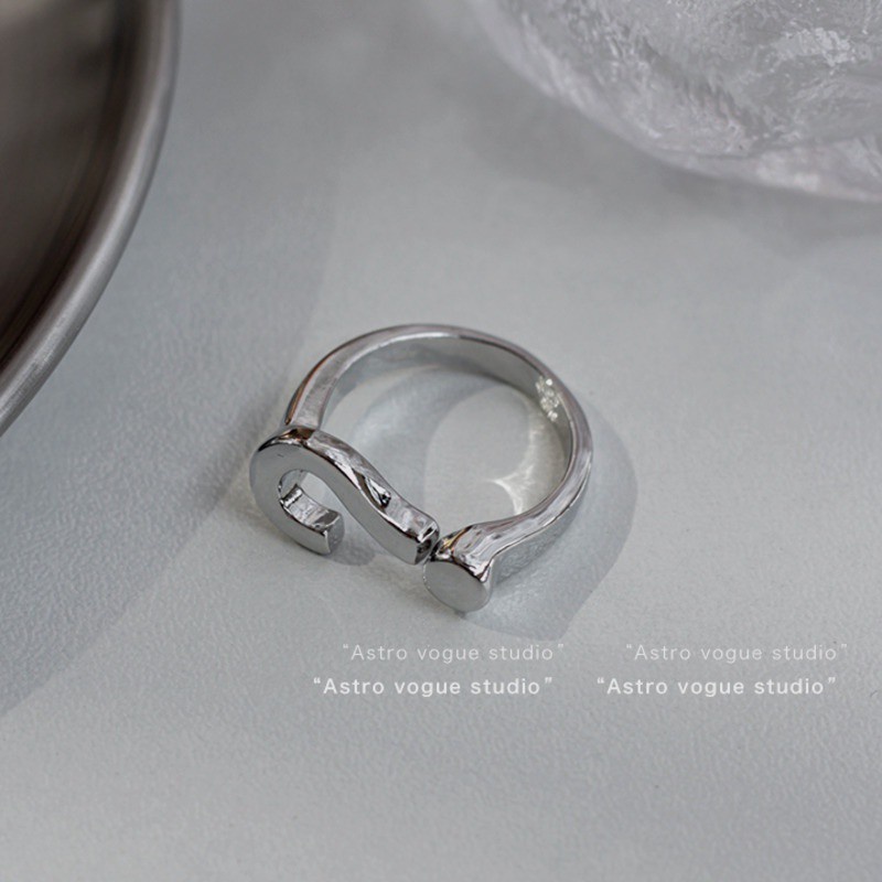 Nhẫn Hở Hình Dấu Hỏi 191132Nhẫn Đeo Ngón Trỏ Phong Cách Hip Hop Sang Trọng Thời Trang