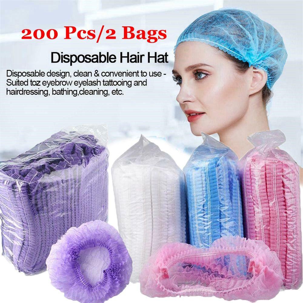 SUSANS 200Pcs Sterile Hair Caps New Disposable Security Protection Catering Hat