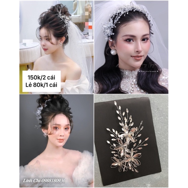 cài hoa cô dâu ngày cưới. phụ kiện cài tóc cô dâu