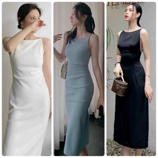 Đầm midi hở lưng