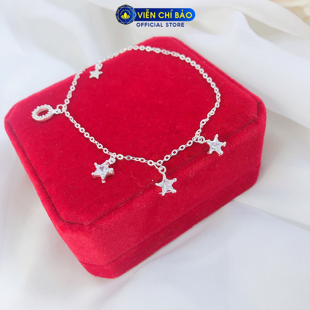 Lắc tay bạc nữ hình trăng sao chất liệu bạc S925 thời trang phụ kiện trang sức nữ Viễn Chí Bảo L200075-T