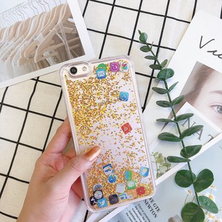 Ốp OPPO K3,A1K,A5 2020/A9 2020,A57/A39,F1s/A59,F3/A77,A37,F3Plus,A5/A3s,A71, A83,F11 Nhũ Chảy Icon Ứng dụng Độc lạ