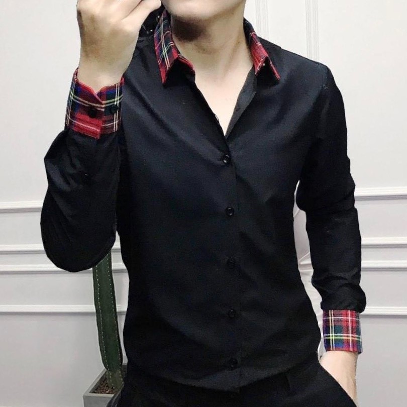 ÁO SƠ MI NAM DÀI TAY TRẮNG ĐEN PHỐI B.B.R VẢI KATE LỤA CHỐNG NHẮN IN THÊU LOGO | BigBuy360 - bigbuy360.vn