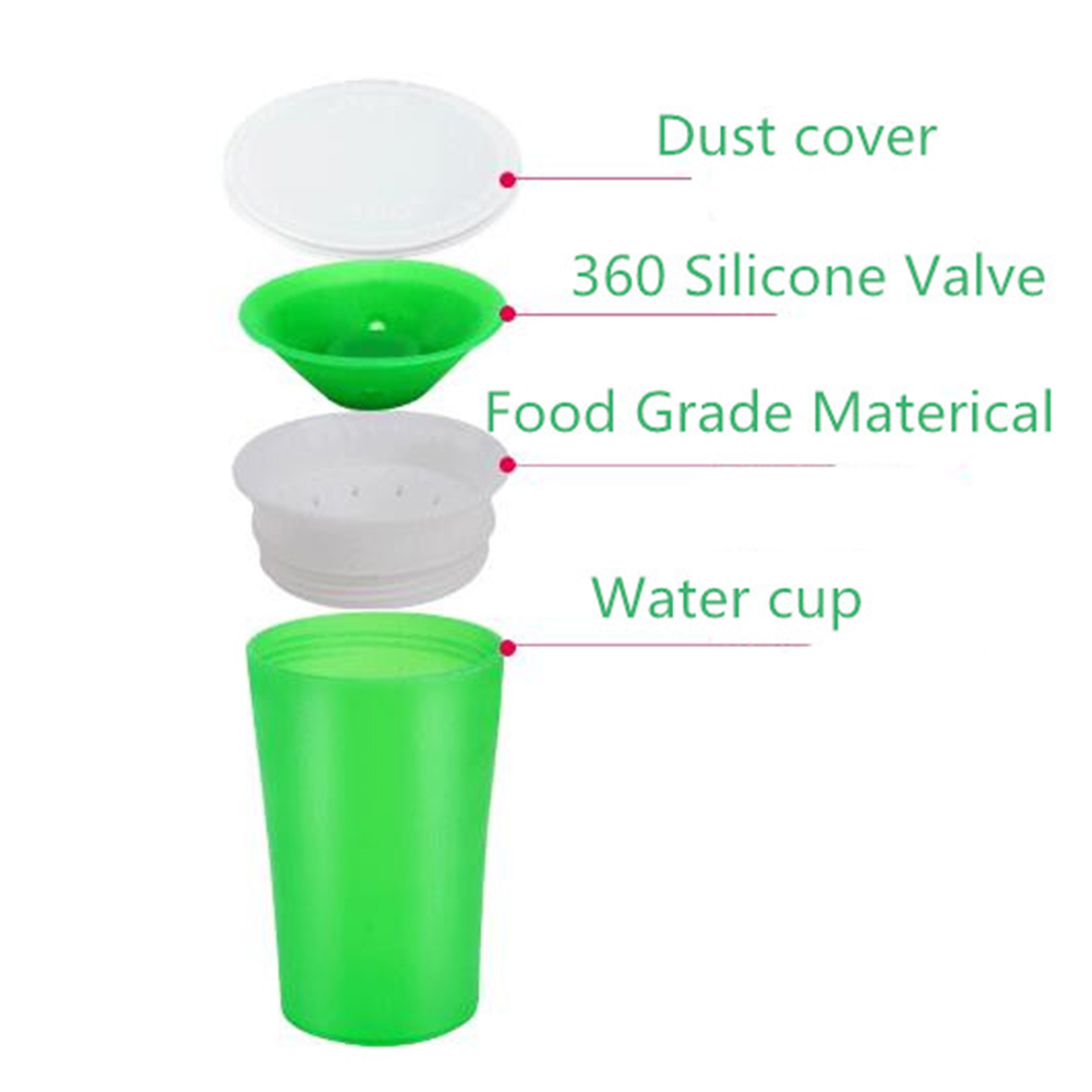 Redbuild 260ml 360 Rotary Baby Learning Drinking Cup Leakproof Feeding Bottle with Handle