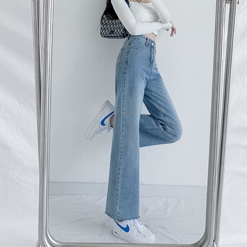 Quần denim Lưng Cao Thời Trang Đường Phố Cá Tính Cho Nữ