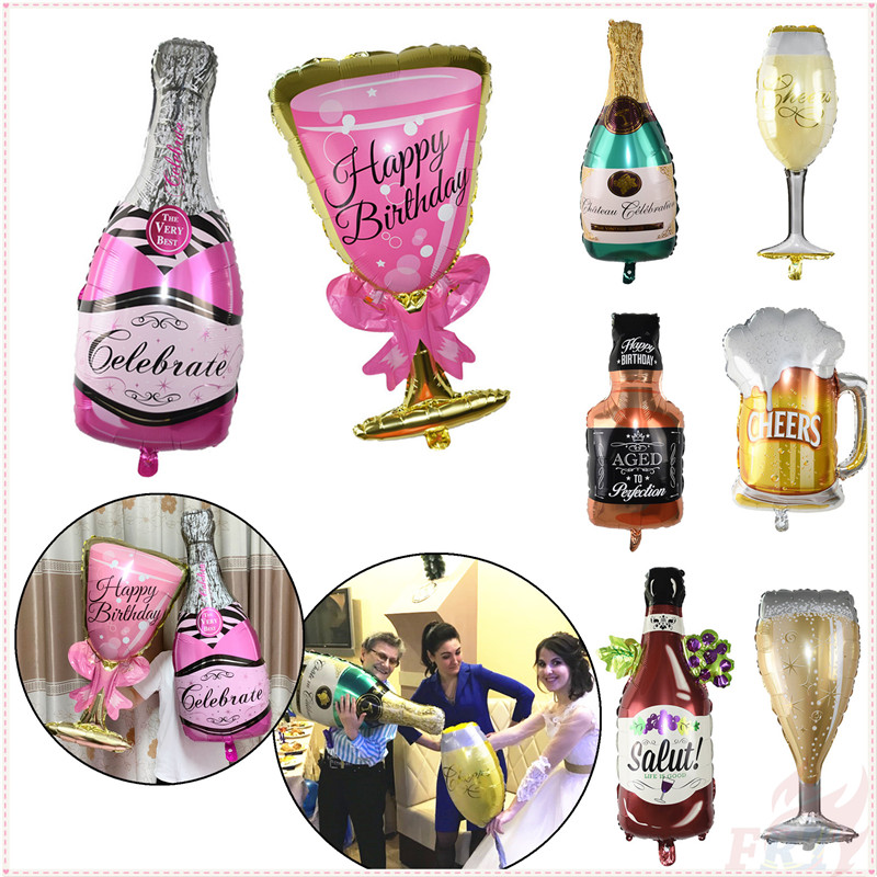 ♦ Trang Trí Tiệc - Bong Bóng ♦ 1 Bong Bóng Trang Trí Chai Rượu Sâm Panh