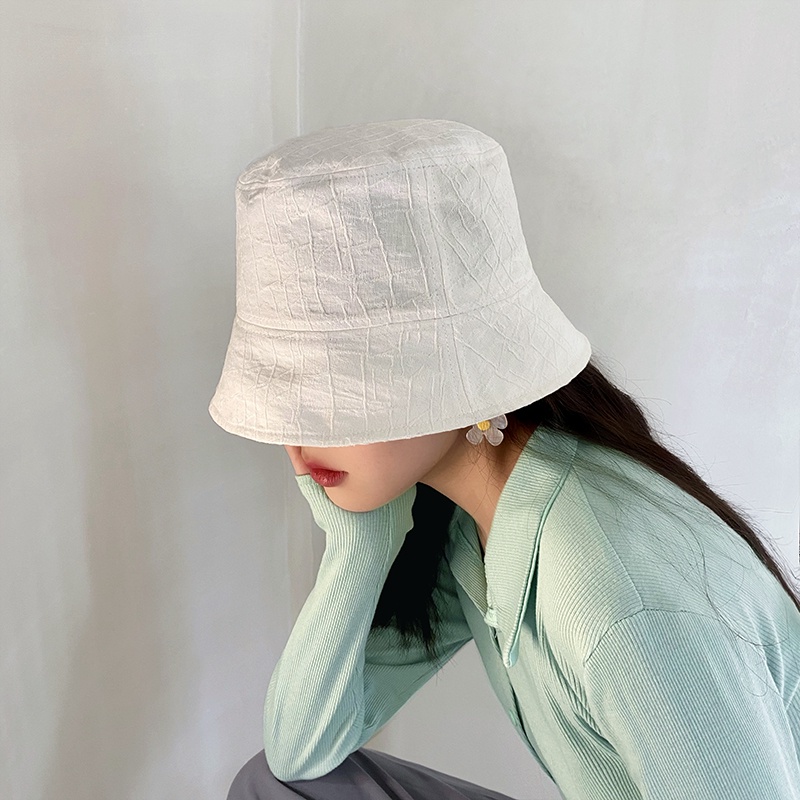 Nón Bucket Họa Tiết Kẻ Sọc Thời Trang Xuân Hè Phong Cách Hàn Quốc Cho Nữ
