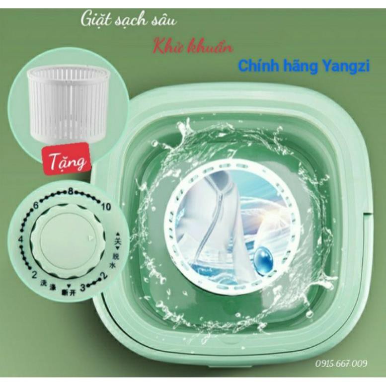 Máy giặt mini gấp gọn Chính hãng Yangzi công suất lớn, kháng khuẩn tia UV Tặng lồng vắt 💘