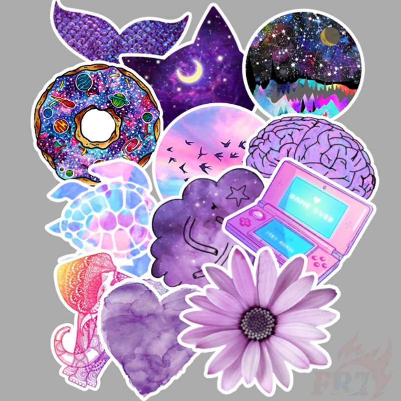 ❉ Ins Purple Romantic Series 05 Stickers ❉ 50Pcs/Set DIY Fashion Mixed Luggage Laptop Skateboard Doodle Decals Stickers