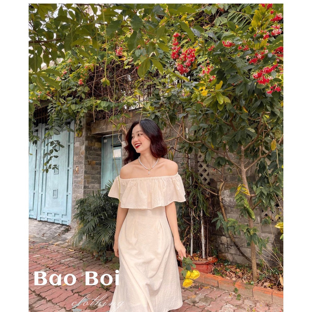 Váy trễ vai trắng dự tiệc sang trọng dáng dài hottrend chất đẹp LICA - V17 | BigBuy360 - bigbuy360.vn