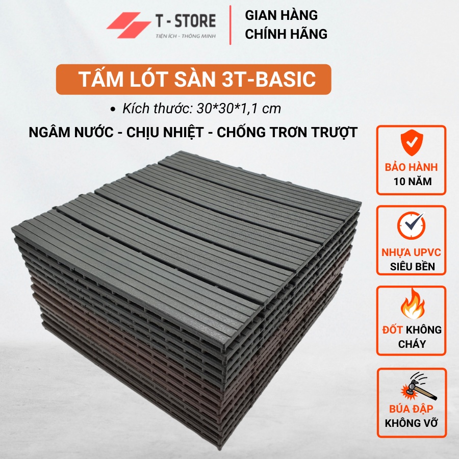 Tấm Vỉ lót sàn  nhựa cao cấp SIENNA-Basic Chống Trơn Trượt. Vỉ Lót Sàn Ban Công, Bể Bơi, Sân Thượng, Bể cá koi, Nhà Tắm