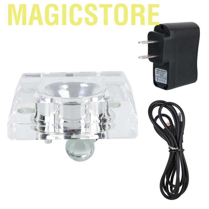 giá đỡ điện thoại hình viên pha lê 3D dáng vuông có đèn Led 7 và dây cáp cổng USB dùng để trang trí