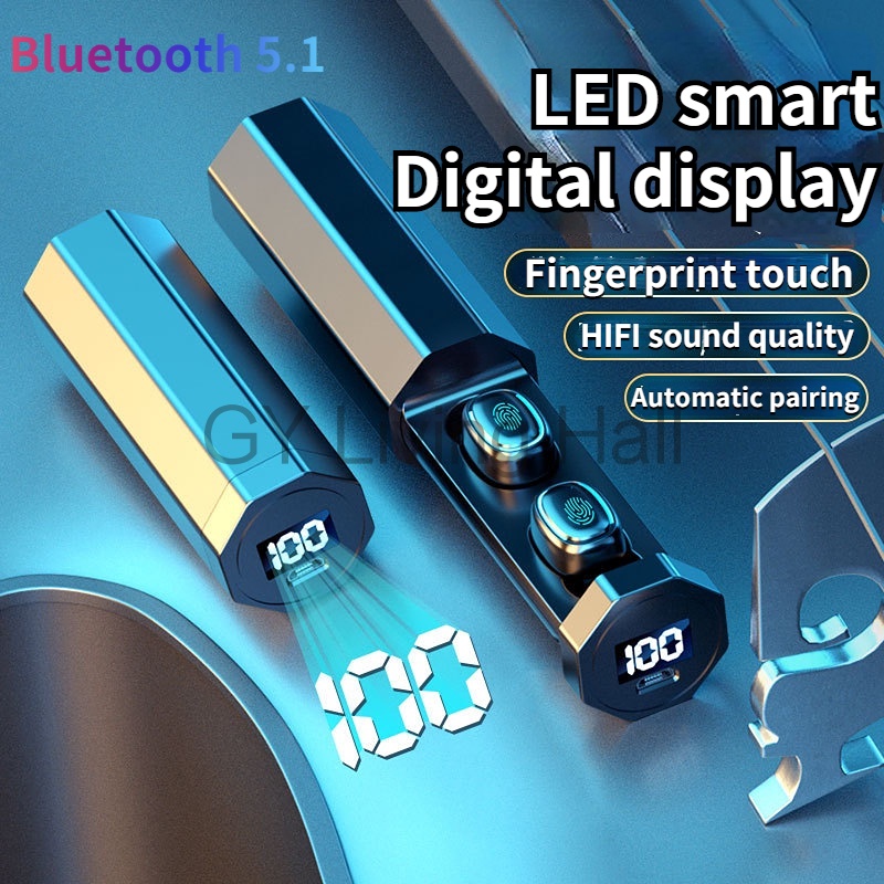 Tai nghe bluetooth không dây in-ear hai tai có thời lượng pin siêu dài ở chế độ chờ mini tws nam và nữ C1, tai nghe nhét tai có vỏ sạc micrô, tai nghe thể thao chống thấm nước và mồ hôi
