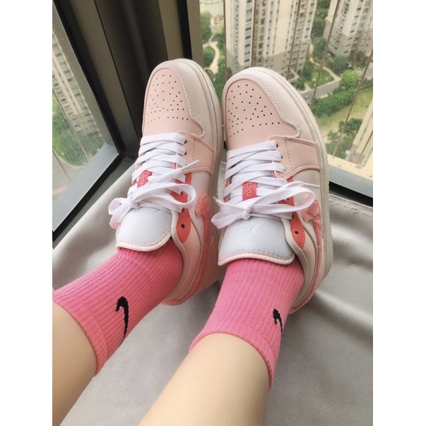 [More&amp;More] Giày Sneaker Jd 1 Low &quot;Pink Mighty Swoosher&quot; phiên bản cao cấp X OG MSZ3229
