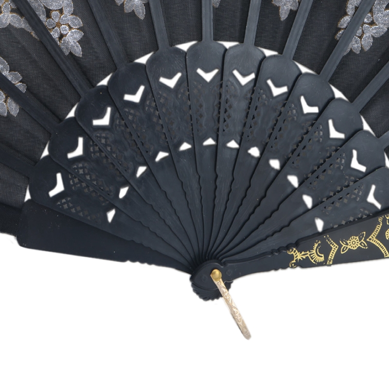 Quạt cầm tay vải lụa phối ren phong cách Tây Ban Nha sành điệu