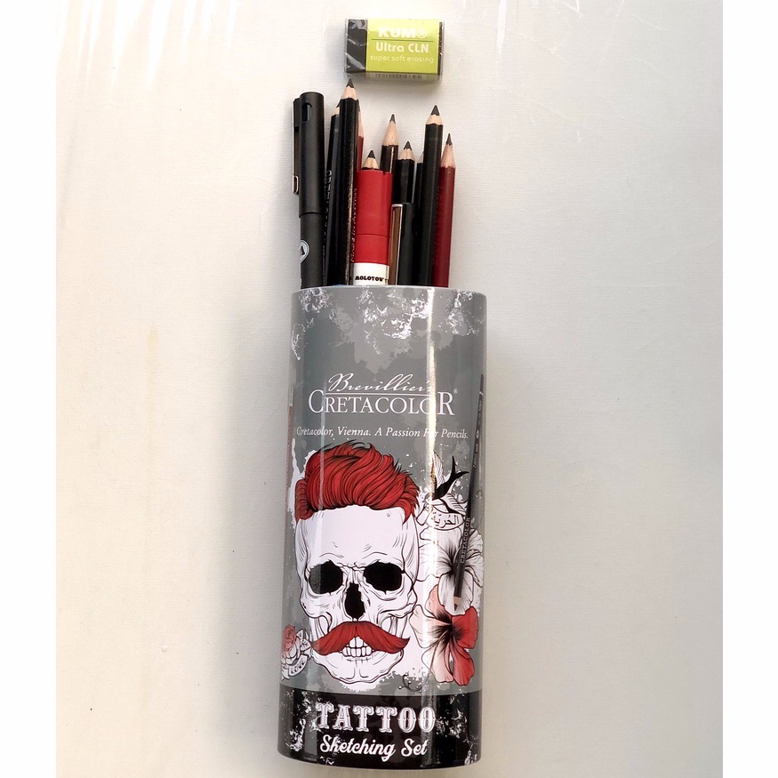 [XÓM VẼ] Bộ chì ký hoạ phác hoạ hình xăm Tattoo Sketching CRETACOLOR