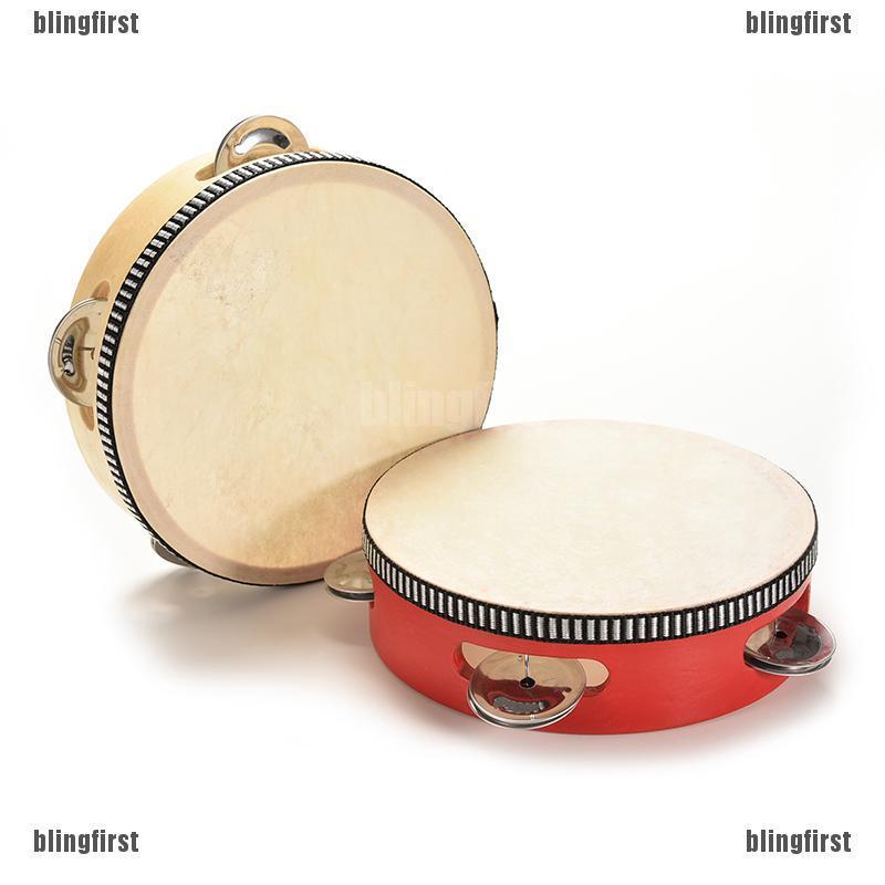 [Bling] 1 X Kids Musical Tambourine Wooden Drum Rattles for Baby Education Toy 2 Colors [First]