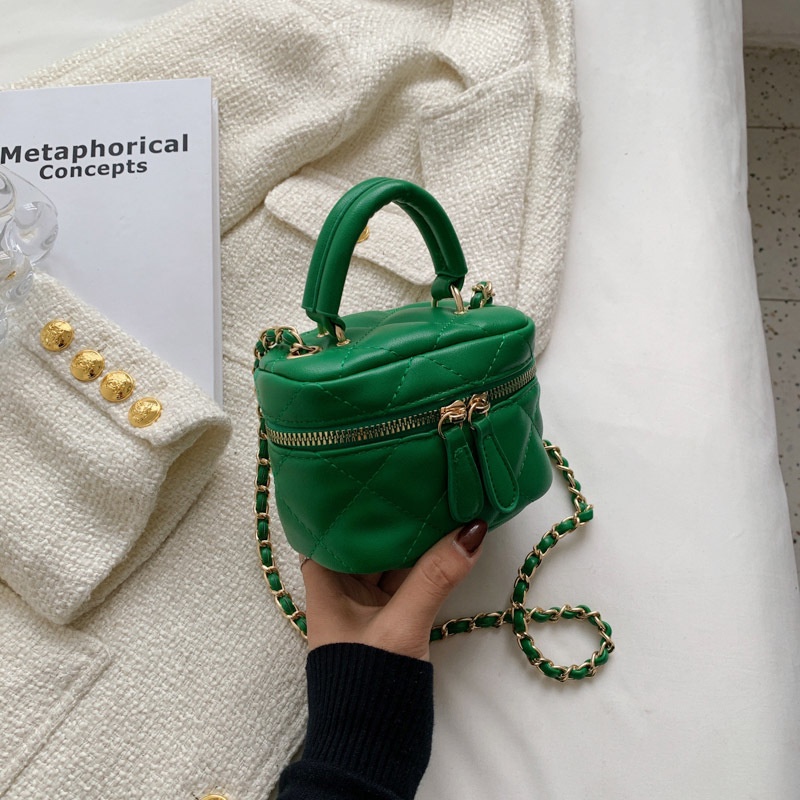 Túi Đeo Chéo Mini Hình Thoi Màu Đỏ Thời Trang Cho Nữ