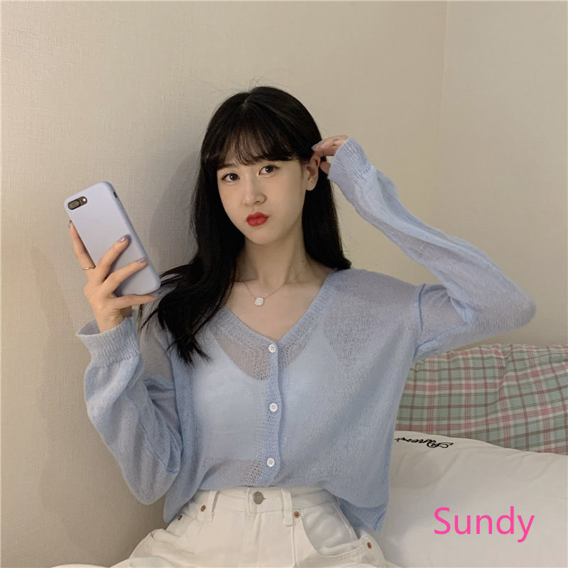 Áo Khoác Cardigan Mỏng Cổ Chữ V Chống Nắng Cho Nữ | BigBuy360 - bigbuy360.vn