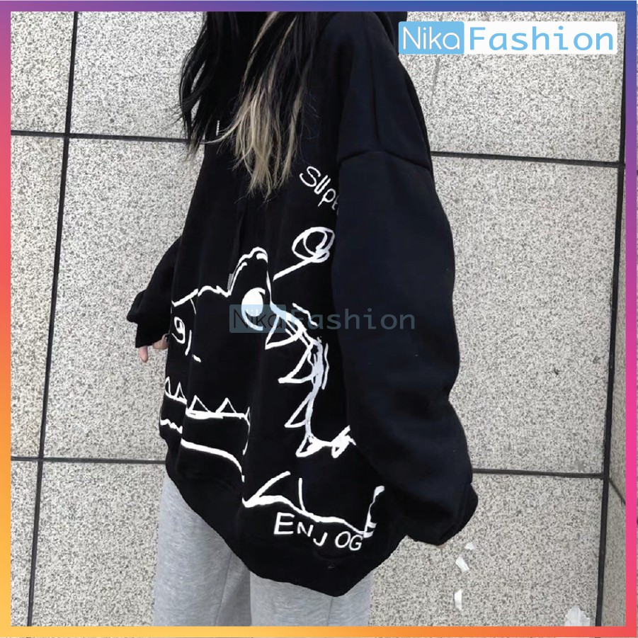 Nikafashion Áo Hoodie Nón Unisex Nam Nữ Chất Vải Nỉ Freesize 1 kích cỡ Form Dáng Rộng Dưới 65kg Mặc Đẹp K. L.O.N.G | BigBuy360 - bigbuy360.vn