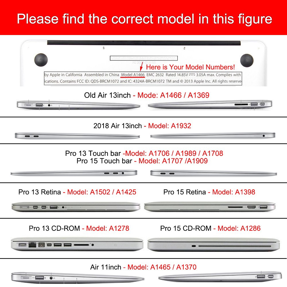 Crystal Transparent Clear Case MacBook Pro Air Retina 11 12 13 15 2018 A1932 keyboard cover+screen protector+dust plug