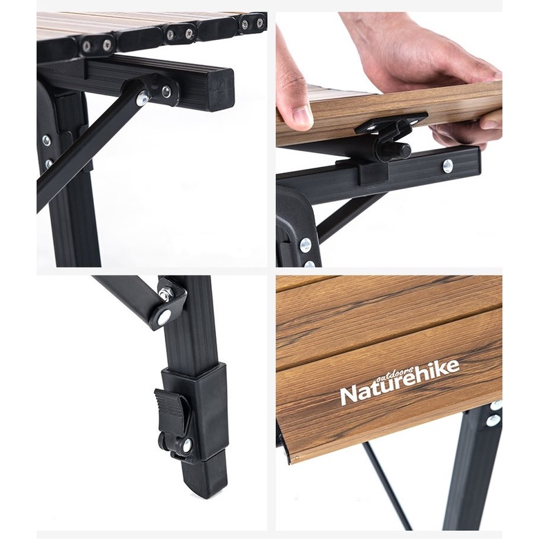 Bàn dã ngoại hợp kim vân gỗ vintage Naturehike NH19Z003-D MW03