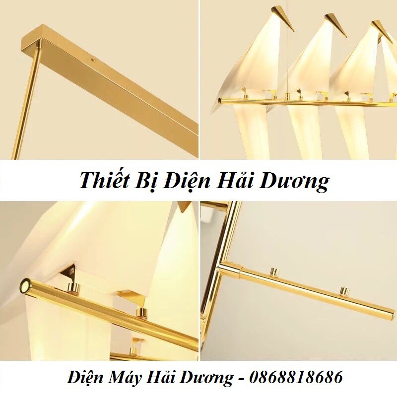 Đèn thả trang trí hình chim cao cấp (5 chim) LED - trang trí decor bàn ăn phòng bếp decor Bắc Âu - Bảo hành 1 năm