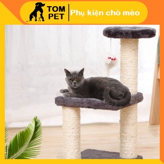 Cây cào móng 3 tầng - trụ cào móng 3 tầng cho mèo có đệm nằm kèm đồ chơi - tom pet