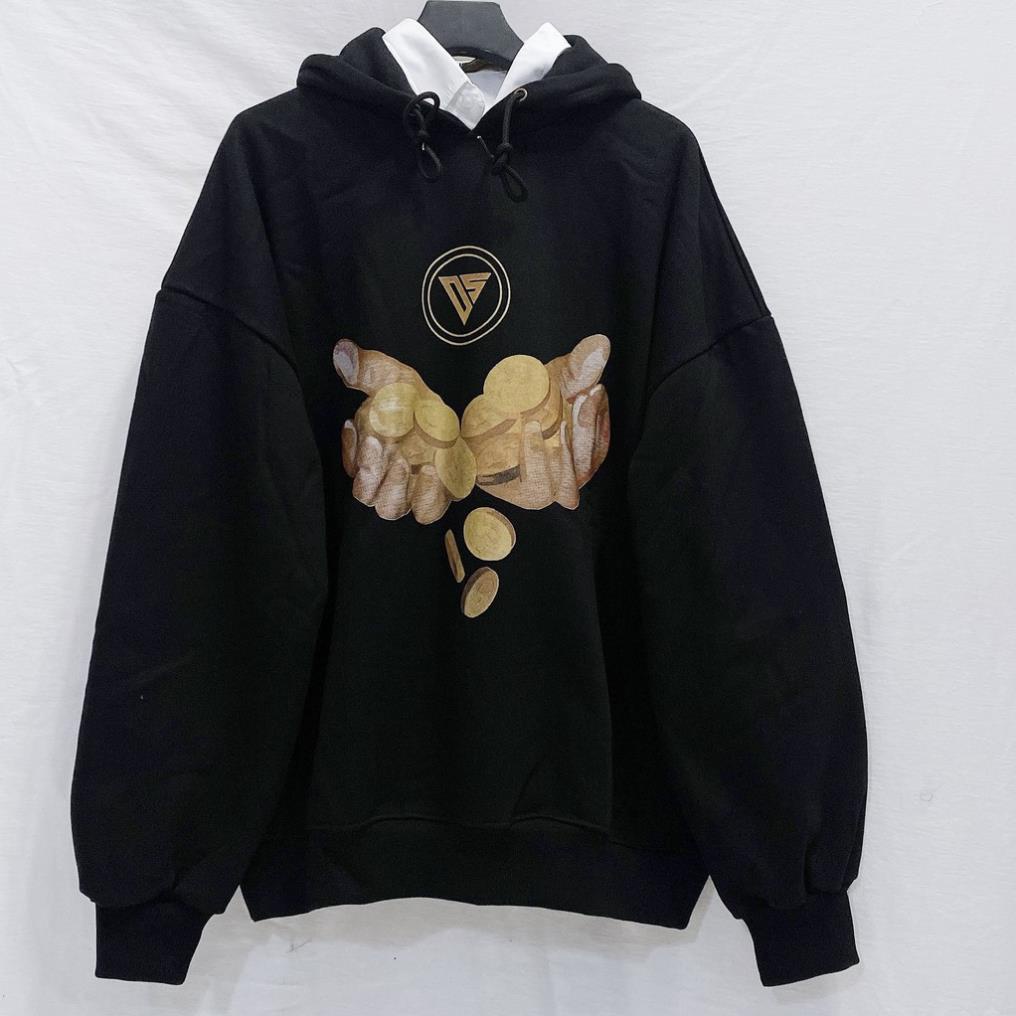 Áo khoác nỉ Hoodie Chính Hãng unisex nam nữ chất nỉ lót bông dày dặn form rộng in Đồng Tiền