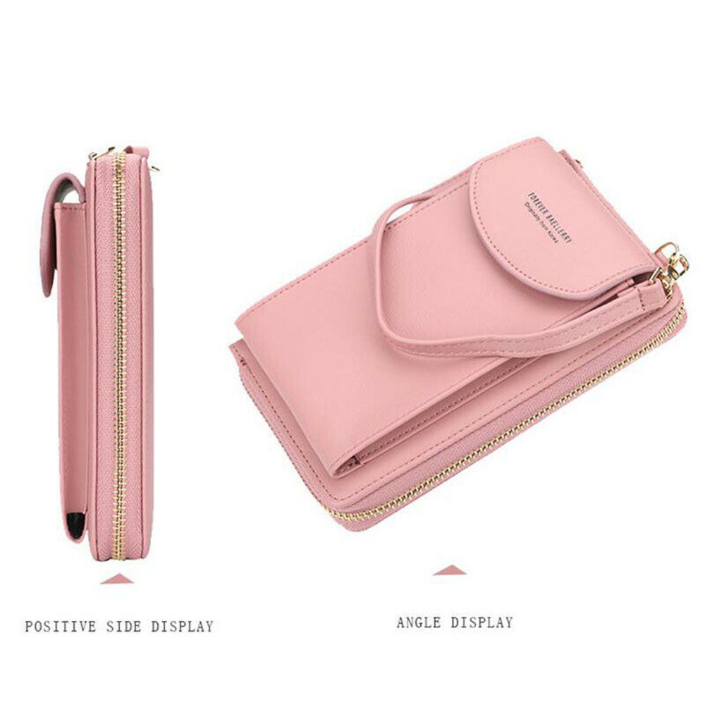 Túi Đeo Chéo Mini Bằng Da Pu Đựng Điện Thoại Nhiều Màu Tiện Dụng Cho Nữ