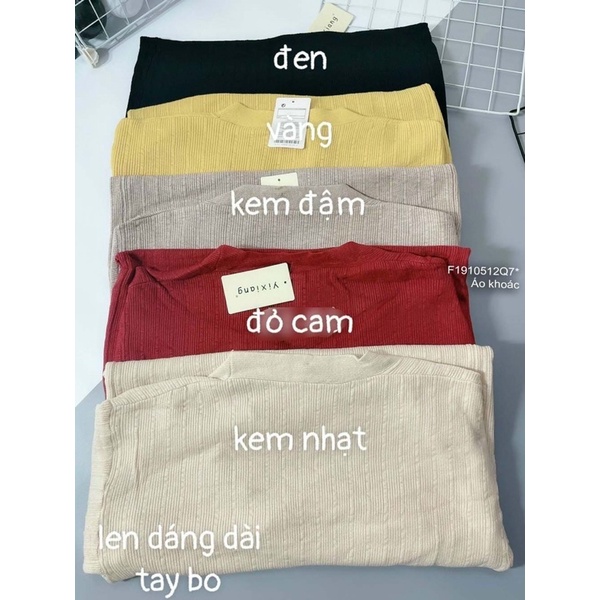 Áo khoát len gân bo dáng dài
