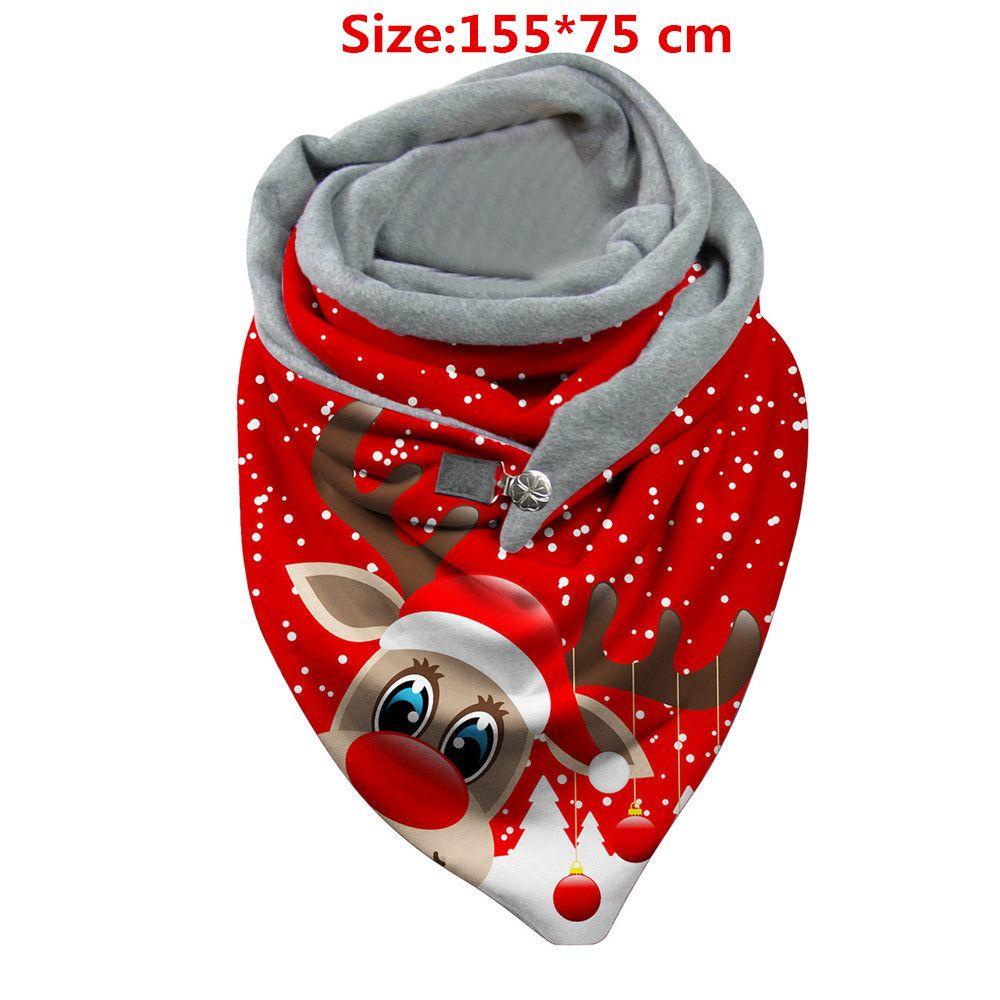 Khăn Choàng Cổ Bằng Vải Bông Giữ Ấm Thoải Mái Phong Cách Giáng Sinh